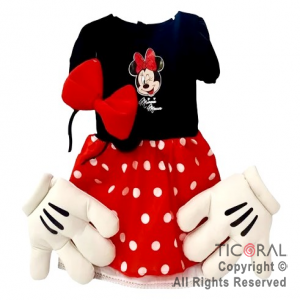 DISFRAZ MINNIE CON GUANTES TALLE 2 x 1